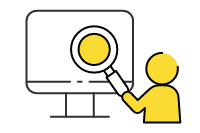 WEBサイトの修正確認をしている様子のイラスト